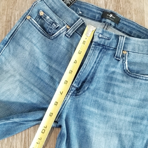 7 for all Mankind Women's Mid Rise Straight Leg - Boot cut Denim Jean's sz 29 - Picture 6 of 14